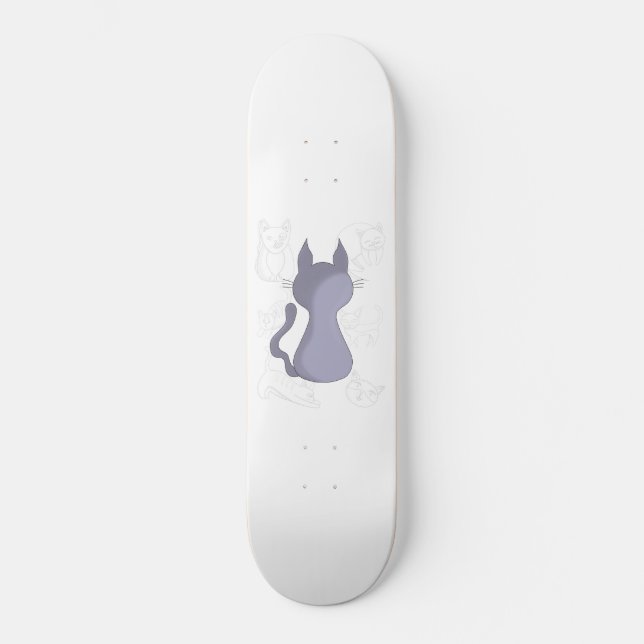Skate Cobrir de Ducha de Gato Tímido para Trás (Frente)