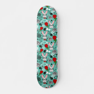 Skate Coelho branco em rosas