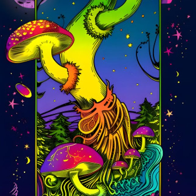 Skate cogumelo trippy color psíquico (Criador carregado)