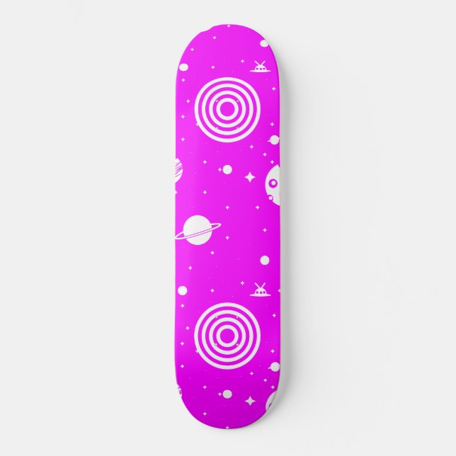 Skate Coisas de Espaço Rosa (Frente)
