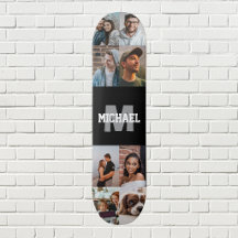Colagem de 8 fotos personalizadas Nome monograma