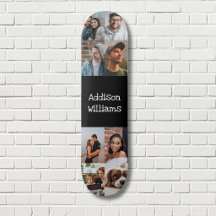 Colagem de 8 fotos personalizadas Nome Preto