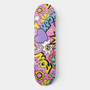 Skate Colagem de Arte Pop de Quadrinhos Retrô