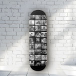 Skate Colagem de Fotos do Instagram de Tendência Legal d<br><div class="desc">Colagem de Fotos Moderna do Instagram para o Melhor Pai de Todos! Personalize com suas fotos familiares personalizadas, assim como mensagens com nomes, e faça deste o Dia de os pais mais legal ou presente de aniversário de todos os tempos! Este design é preto e branco. Para ver a versão...</div>