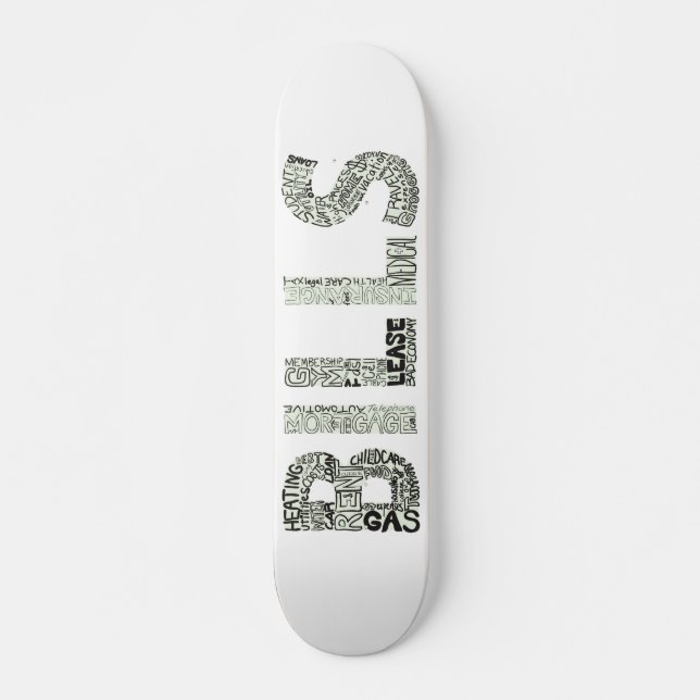 Skate Colagem do Doodle das contas (Frente)