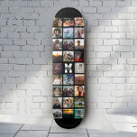 Skate Colagem Legal de Fotos do Instagram do Nome do Mon<br><div class="desc">Legal e moderno andar de skate com a Colagem de Fotos Personalizada do Instagram ao redor do seu monograma e nome. Personalize facilmente suas fotos favoritas. Faz um excelente com montagem em parede (separada) para um presente de excelente ou de graduação! Este design é colorido. Disponível em preto e branco...</div>