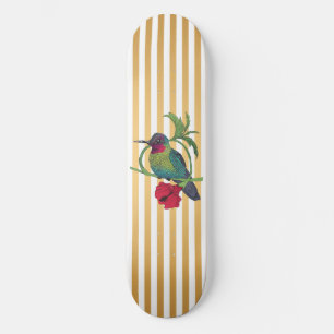 Skate Colibri Bird Dourado Stripes Pé-de-Pé