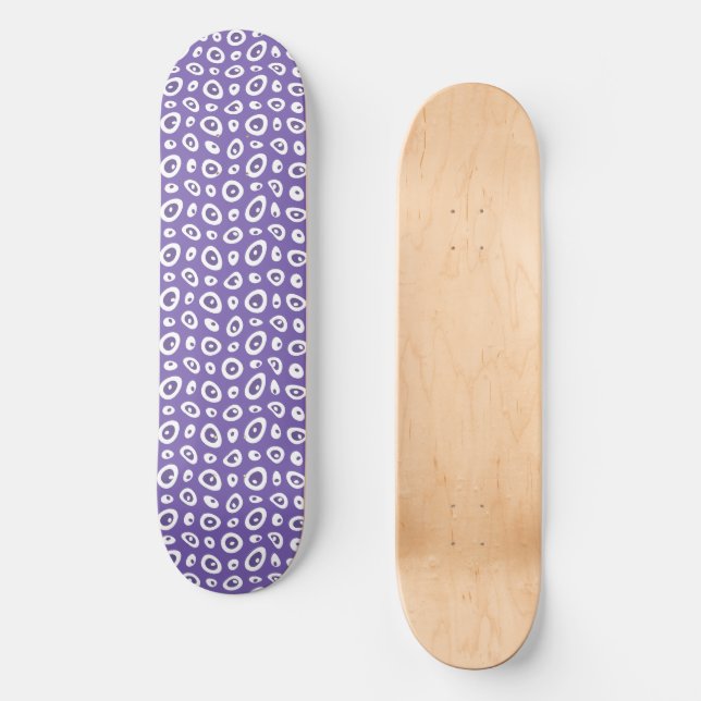 Skate Colírio Abstrato de Mazipoodles - Branco roxo (Frente)
