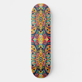 Skate Color Symphony Mandala – Bold Psychedelic Floral