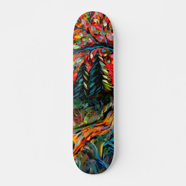 Skate Colorful Tree And River Painting (Frente)
