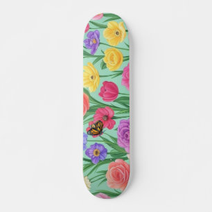 Skate Colorida Rosa Floral/Primavera
