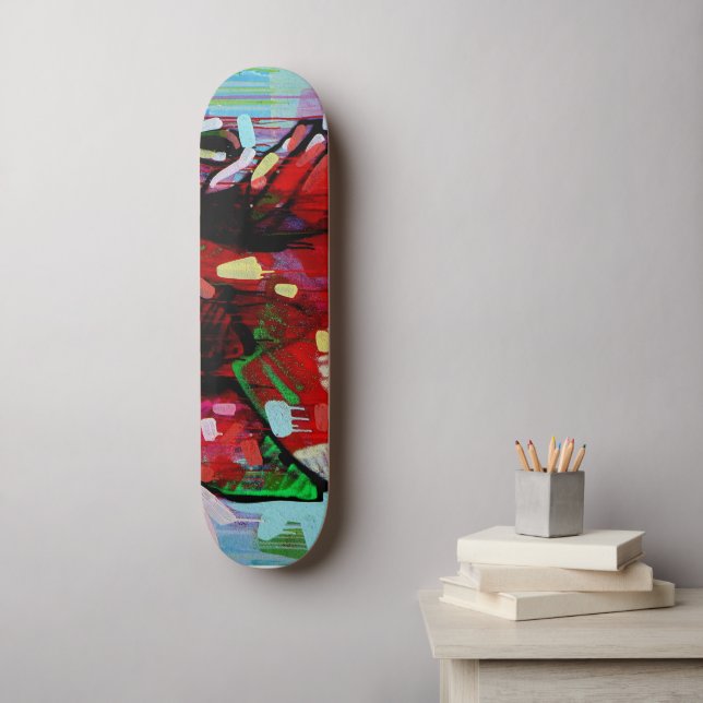 Skate colorido com grafite (Arte de parede)