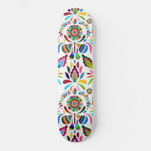 Skate Colorido Padrão Flor de Borboleta Otomi Ousado