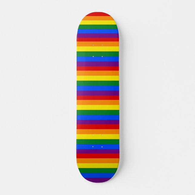 skate com bandeira LGBT Rainbow (Frente)