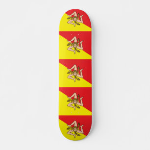 skate com pavilhão da Sicília, Itália