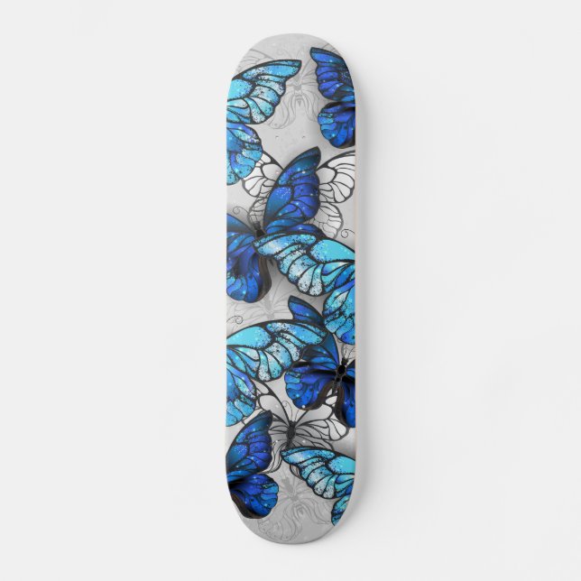 Skate Composition of White and Blue Butterflies (Frente)