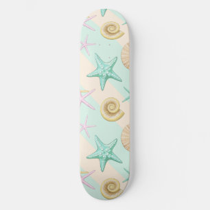 Skate Conchas Retro Pastel Vida no Mar