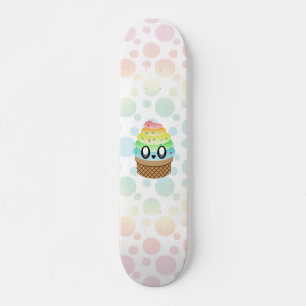 Skate Cone de Sorvete Kawaii Pontos de Arco-íris.