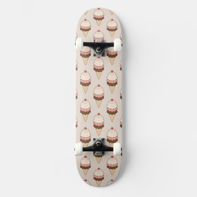 Skate Cones de Sorvete de colher tripla com Cherry no to (Frente)