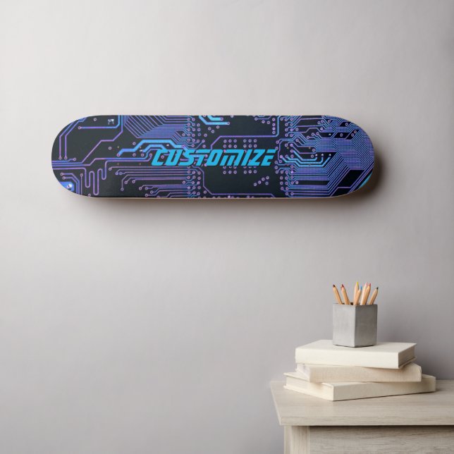 Skate Conselho de Circuito Eletrônico Azul PCB Blue - Ou (Arte de parede (Horz))