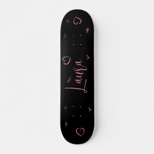 Skate Conselho Escuro, Preto, Rosa, Girly, Personalizado