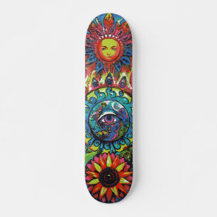 Skate Cor Abstrata Psicodélica Colorida da Moda Terceiro