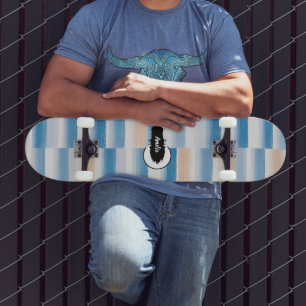 Skate Cor d'água do Pêssego Azul Moderno Personalizada S