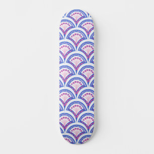 Skate cor damasco floral azul