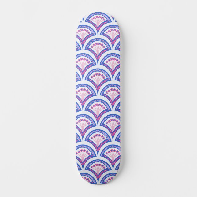 Skate cor damasco floral azul (Frente)