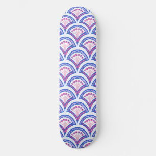 Skate cor damasco floral azul