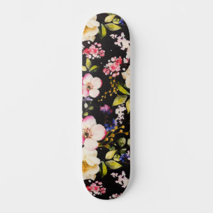 Skate Cor-de-água Cor rosa Rosas amarelas pretas Fundo p