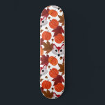 Skate Cor de Água Folha de Folha de Raposa de Folha de R<br><div class="desc">Este padrão bonito e legal é perfeito para o outono e o outono. Apresenta uma raposa vermelha, preta e branca pintada à mão; folhas de cor-de-água castanha, castanha e vermelho-queimado; pequenas bolotas castanhas e abóboras laranja sobre um simples fundo branco. Sua arte, moderna, adorável, única e original. Estilize com este...</div>