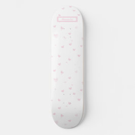 Skate Cor de Água Romântica com Padrão de Coração Rosa G