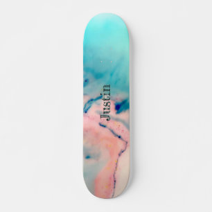 Skate cor-de-água rosa forte e azul