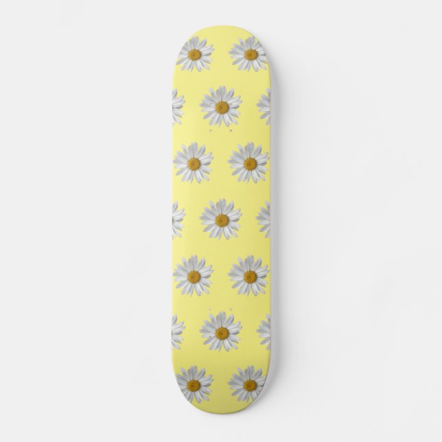 Skate Cor-de-margarida branca - Amarelo-branco (Frente)