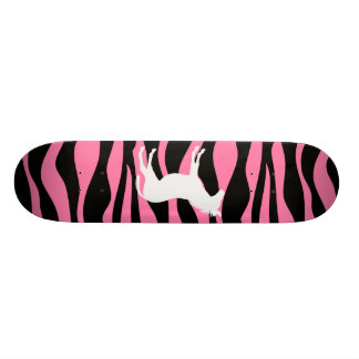 Skate cor-de-rosa da zebra