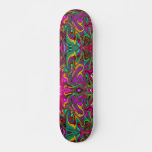 Skate Cor-de-rosa-quente marmoreada e espuma-do-mar Abst
