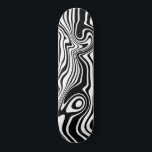 Skate Cor Personalizada de Tabuleiro Branco Branco Branc<br><div class="desc">Cores personalizadas - Abstrato Warped Black and White Waves Striboards - Personalizável - ou Choose / add sua cor de fundo favorita! Design MIGNED</div>