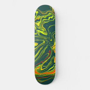 Skate cor turquesa oscuro con amarillo