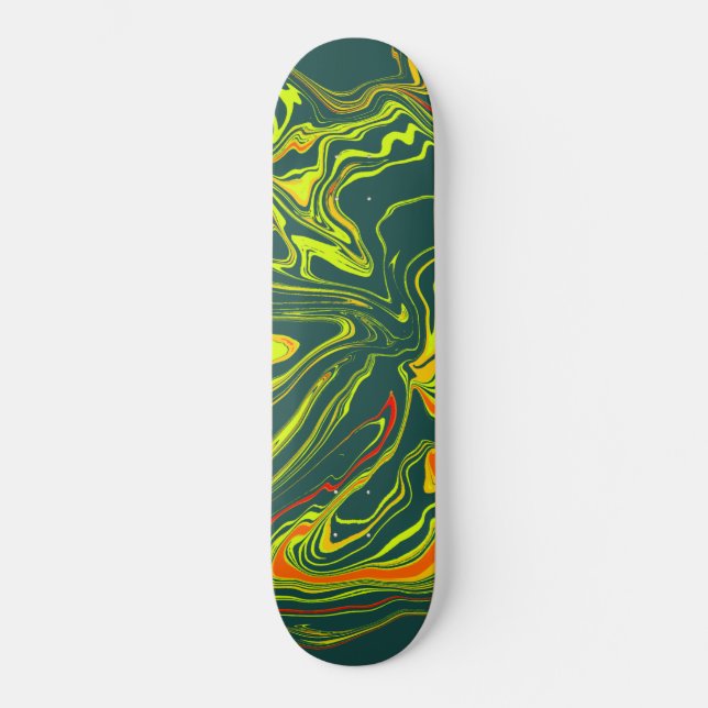 Skate cor turquesa oscuro con amarillo (Frente)