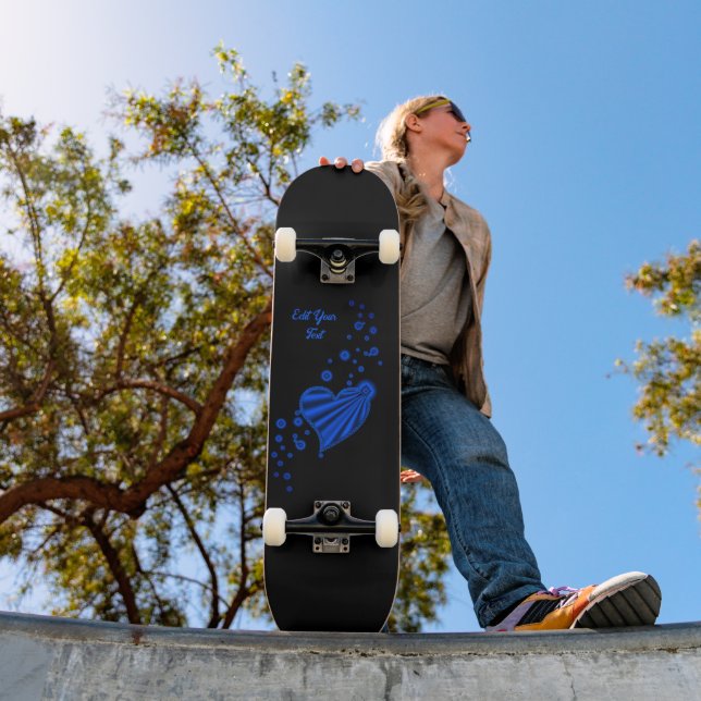 Skate Coração Arco-Íris Azul com Estrelas (Ao ar livre 1)