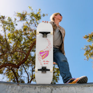 Skate Coração Arco-Íris com Estrelas, A Magia do Amor