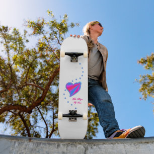 Skate Coração Arco-Íris com Estrelas, A Magia do Amor