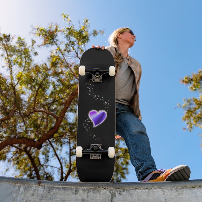 Skate Coração Arco-Íris Púrpura com Estrelas (Ao ar livre 1)