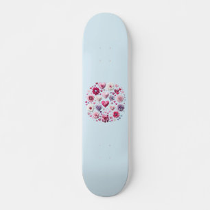 Skate Coração do Dia de os namorados Floral