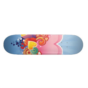 Skate Coração do rosa do céu azul