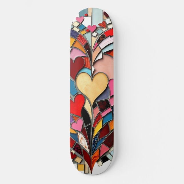 Skate Coração Mosaico de Amor (Frente)