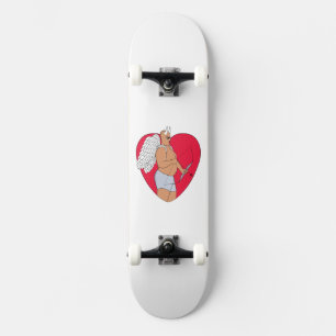 Skate Coração Romântico com um Cupido Incomum