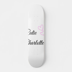 Skate coração rosa glitter brilho simples minimalista ad