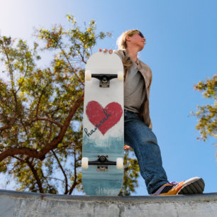 Skate Coração Vermelho Pastoral Personalizável